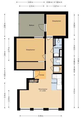 Floorplan - Weerdsingel Westzijde 51A, 3513 BE Utrecht